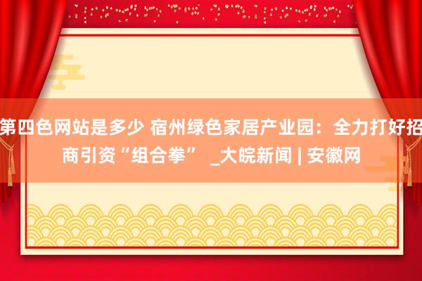 第四色网站是多少 宿州绿色家居产业园：全力打好招商引资“组合拳”  _大皖新闻 | 安徽网