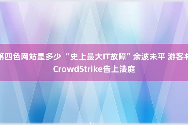 第四色网站是多少 “史上最大IT故障”余波未平 游客将CrowdStrike告上法庭