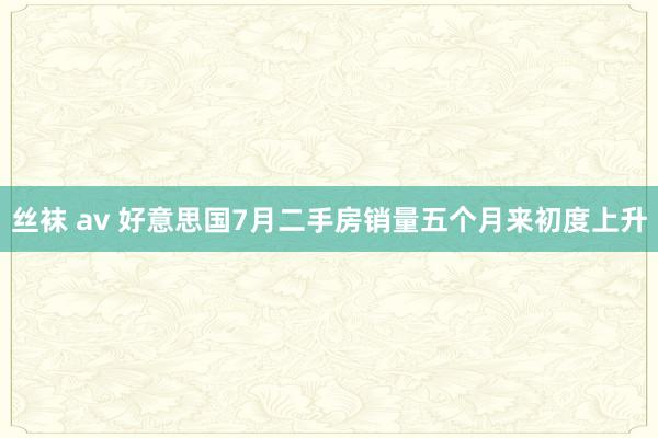 丝袜 av 好意思国7月二手房销量五个月来初度上升