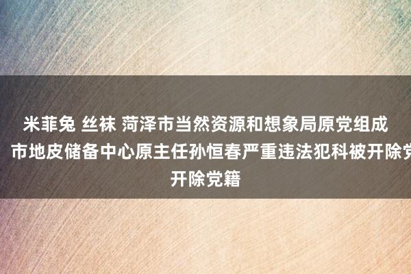 米菲兔 丝袜 菏泽市当然资源和想象局原党组成员、市地皮储备中心原主任孙恒春严重违法犯科被开除党籍