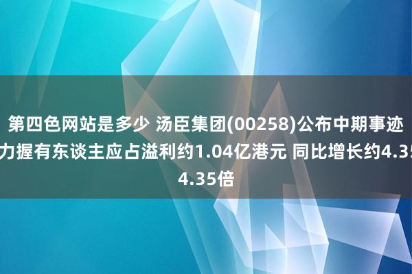 第四色网站是多少 汤臣集团(00258)公布中期事迹 权力握有东谈主应占溢利约1.04亿港元 同比增长约4.35倍